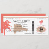 Sparen de Datum Dominicaanse Republiek die Pass in Save The Date (Voorkant / Achterkant)