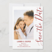 Sparen de Datum Donkere Rode Stijlvolle Moderne Wu (Voorkant)