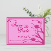 Sparen de Datum douane de roze bruiloft van de fus Save The Date (Staand voorkant)