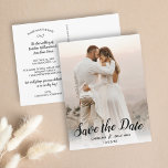 Sparen de Datum Één Grote  Bekleding van de Tekst  Briefkaart<br><div class="desc">Een mooi briefkaart om de datum op te slaan met uw foto met een  handgeschreven tekstbedekking. Voeg je aangepaste gegevens op de voor- en achterkant toe. Eenvoudig en klassiek,  maar kisch en elegant - coördineert perfect met zoveel van de huidige trouwstijlen.</div>