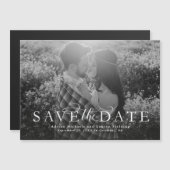 Sparen de datum eenvoudige elegant één fotomagneet (Voorkant / Achterkant)