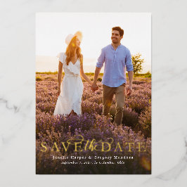 Sparen de datum eenvoudige elegante verticale één folie uitnodiging