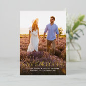 Sparen de datum eenvoudige elegante verticale één  folie uitnodiging (Staand Voorkant)