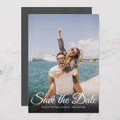 Sparen de Datum Eenvoudige Foto van het Manuscript Save The Date (Voorkant / Achterkant)