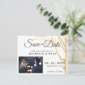 Sparen de Datum Eenvoudige Rustige Boom Fotokaart Save The Date (Staand voorkant)