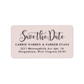 Sparen de datum eenvoudige stomproze terugkeeradre etiket (Voorkant)