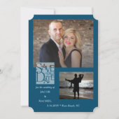 Sparen de Datum Elegant 2 van de Blauwe Weddenscha Save The Date (Voorkant)