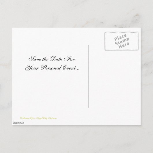 Sparen de Datum Elegant Baroque Blue Gold Douane Aankondigingskaart (Achterkant)