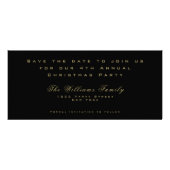 Sparen de Datum Elegant Black en Gold Typografie Reclamekaart (Achterkant)