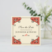 Sparen de datum Elegant floral lijst CC1250  Kaart (Staand voorkant)