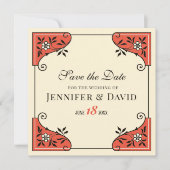 Sparen de datum Elegant floral lijst CC1250  Kaart (Voorkant)