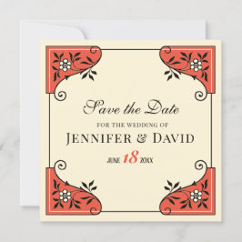 Sparen de datum Elegant floral lijst CC1250  Kaart