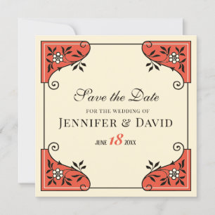 Sparen de datum Elegant floral lijst CC1250 Kaart