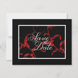 Sparen de Datum Elegant Foral Rood van de Vine Zwa Save The Date