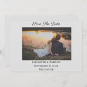 Sparen de Datum Elegant Formele Foto Licht Grijs (Voorkant / Achterkant)