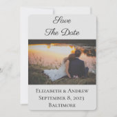 Sparen de Datum Elegant Formele Foto Licht Grijs Save The Date (Voorkant)
