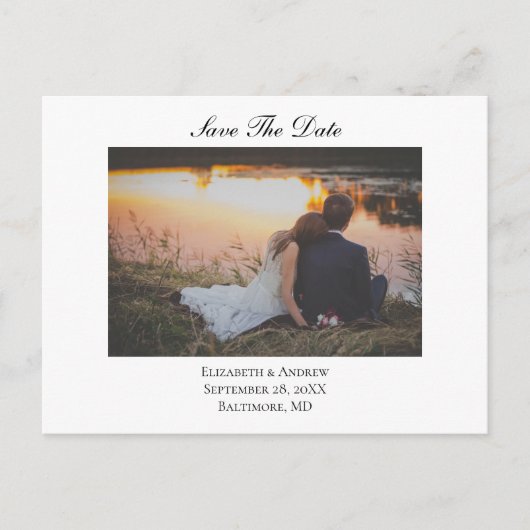 Sparen de Datum Elegant Formele QR Code Weddenscha Aankondigingskaart (Voorkant)