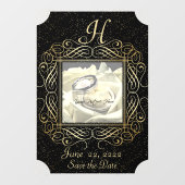 Sparen de Datum Elegant Gold Foil Stippen zie Manu Raamsticker (Vel)