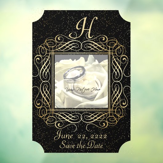 Sparen de Datum Elegant Gold Foil Stippen zie Manu Raamsticker (Vel 3)