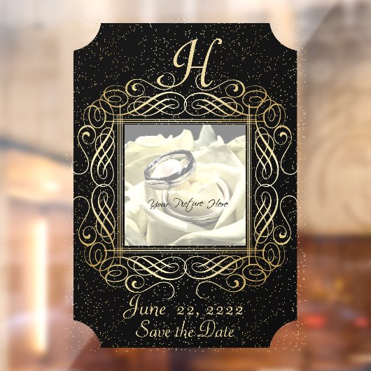 Sparen de Datum Elegant Gold Foil Stippen zie Manu Raamsticker (Vel 2)