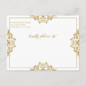  sparen de Datum Elegant Gold Wedding Aankondigingskaart (Achterkant)