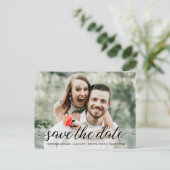 Sparen de Datum elegant het manuscriptfoto van het Briefkaart (Staand voorkant)