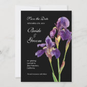 Sparen de Datum - Elegant Iris Monogram Uitnodigin Save The Date (Voorkant)