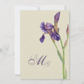 Sparen de Datum - Elegant Iris Monogram Uitnodigin Save The Date (Achterkant)