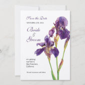 Sparen de Datum - Elegant Iris Monogram Uitnodigin Save The Date (Voorkant)