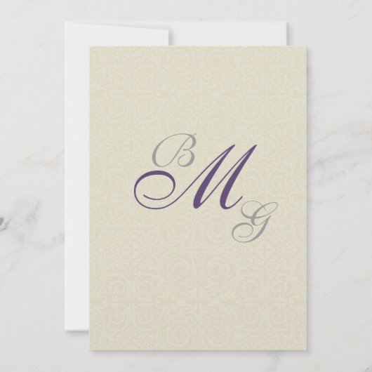 Sparen de Datum - Elegant Iris Monogram Uitnodigin Save The Date (Achterkant)