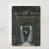 Sparen de datum elegant manuscript verticale fotok save the date (Voorkant)