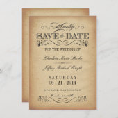 Sparen de Datum - Elegant  Parchment Save The Date (Voorkant / Achterkant)