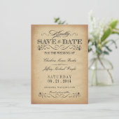 Sparen de Datum - Elegant  Parchment Save The Date (Staand voorkant)