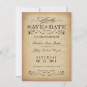 Sparen de Datum - Elegant  Parchment Save The Date (Voorkant)