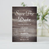Sparen de Datum Elegant Rustic Getextureerd Hout Save The Date (Staand voorkant)