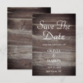 Sparen de Datum Elegant Rustic Getextureerd Hout Save The Date (Voorkant / Achterkant)