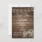 Sparen de Datum Elegant Rustic Mason Jar Lichten Save The Date (Voorkant)