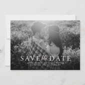 Sparen de datum elegant zwarte fotokaart save the date (Voorkant)