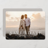 Sparen de datum elegante horizontale fotokaart save the date (Voorkant / Achterkant)
