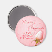 Sparen de Datum Enige Roze Rozenbrochure Magnet (Voorkant / Achterkant)