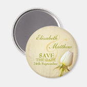 Sparen de Datum Enige Witte Rozenbrochure Magnet (Voorkant / Achterkant)