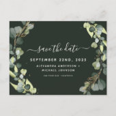 Sparen de Datum Eucalyptus Greenery Succulent Aankondigingskaart (Voorkant)