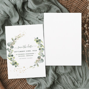 Sparen de Datum Eucalyptus Greenery Succulent Save The Date