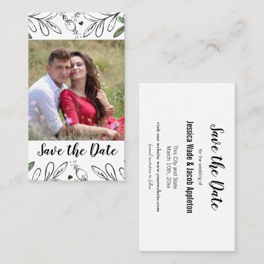 Sparen de Datum Fanical Drawn van de Fanical Handt Visitekaartje (Voorkant / Achterkant)