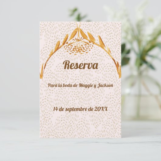 Sparen de Datum Faux Gold Achtergrond in het Spaan Save The Date (Staand voorkant)