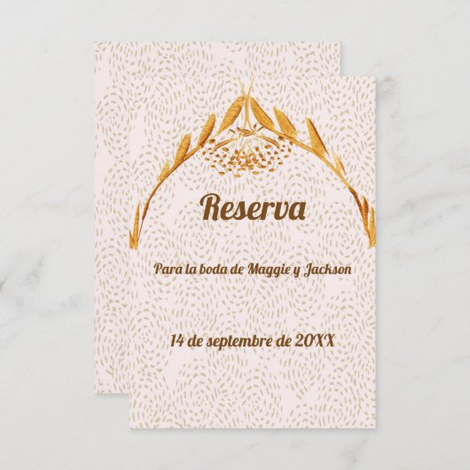 Sparen de Datum Faux Gold Achtergrond in het Spaan Save The Date (Voorkant / Achterkant)
