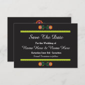 Sparen de Datum Fiesta Mexicaanse Wedding nodigt u Save The Date (Voorkant / Achterkant)