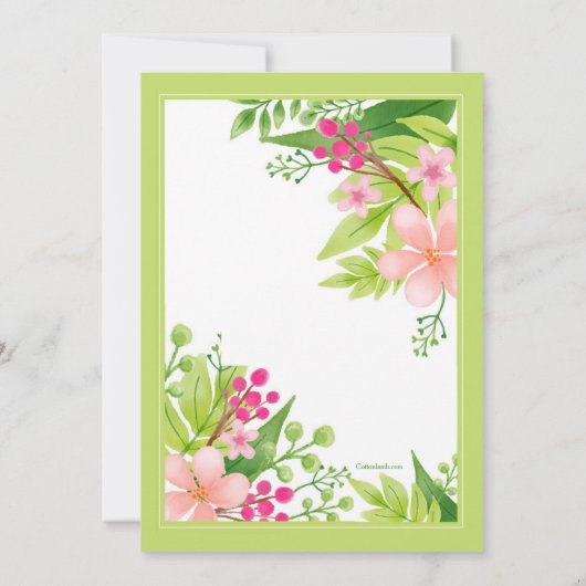 Sparen de Datum Floral Aankondiging (Achterkant)