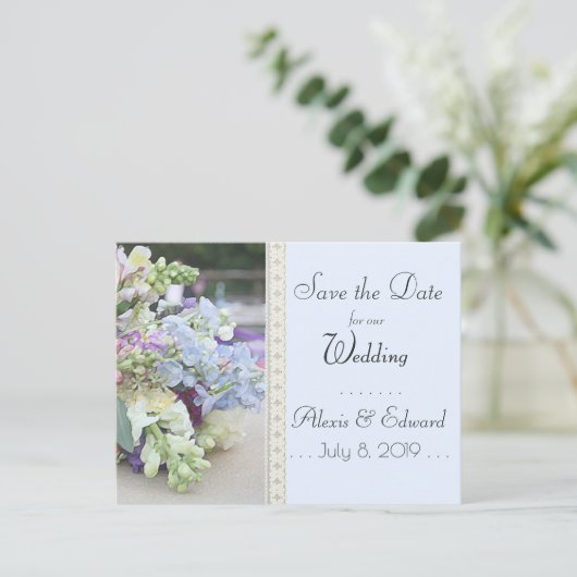 Sparen de Datum - Floral Briefkaart (Staand voorkant)