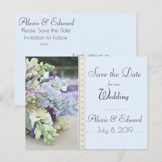 Sparen de Datum -  Floral Briefkaart (Voorkant / Achterkant)